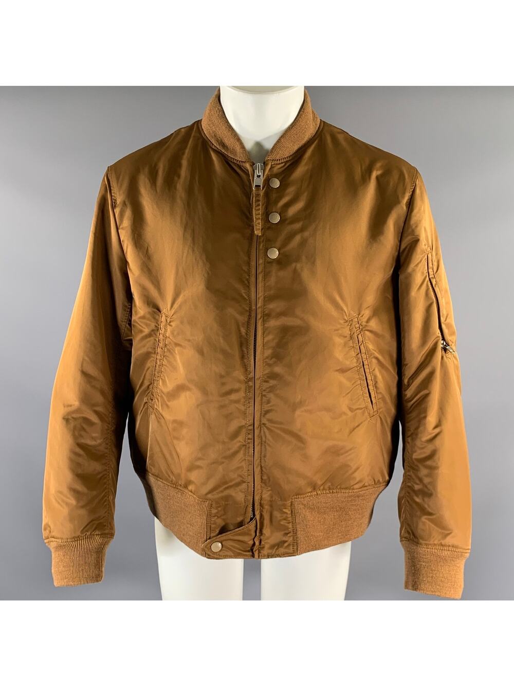 ENGINEERED GARMENTS Size L Brown Nylon Bomber Jacket